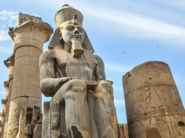 Luxor by Plane: Travelers exploring the ancient temples and tombs in Luxor.