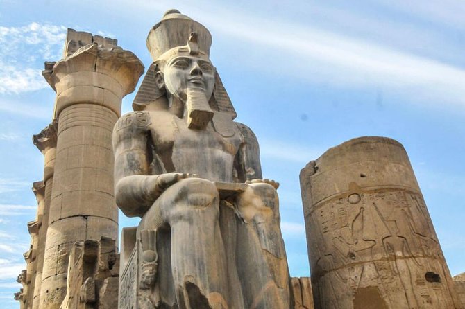 Luxor by Plane: Travelers exploring the ancient temples and tombs in Luxor.
