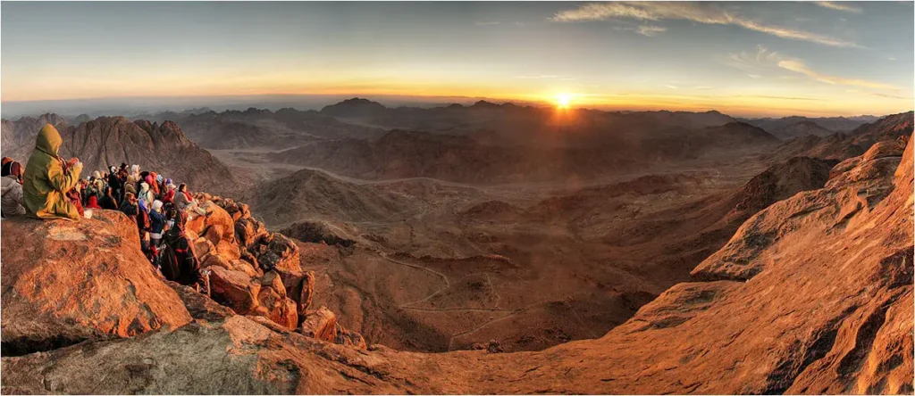 Sunrise over Mount Moses and St. Catherine Monastery.