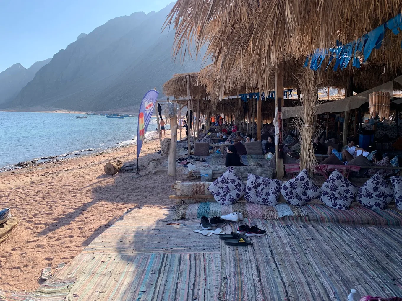 Bedouin beach tent in Dahab for lunch and snorkeling