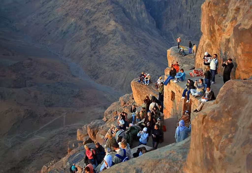 Sunrise view from the summit of Mount Sinai in Egypt